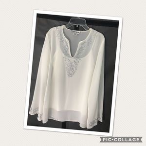 Ronni Nicole sheer top